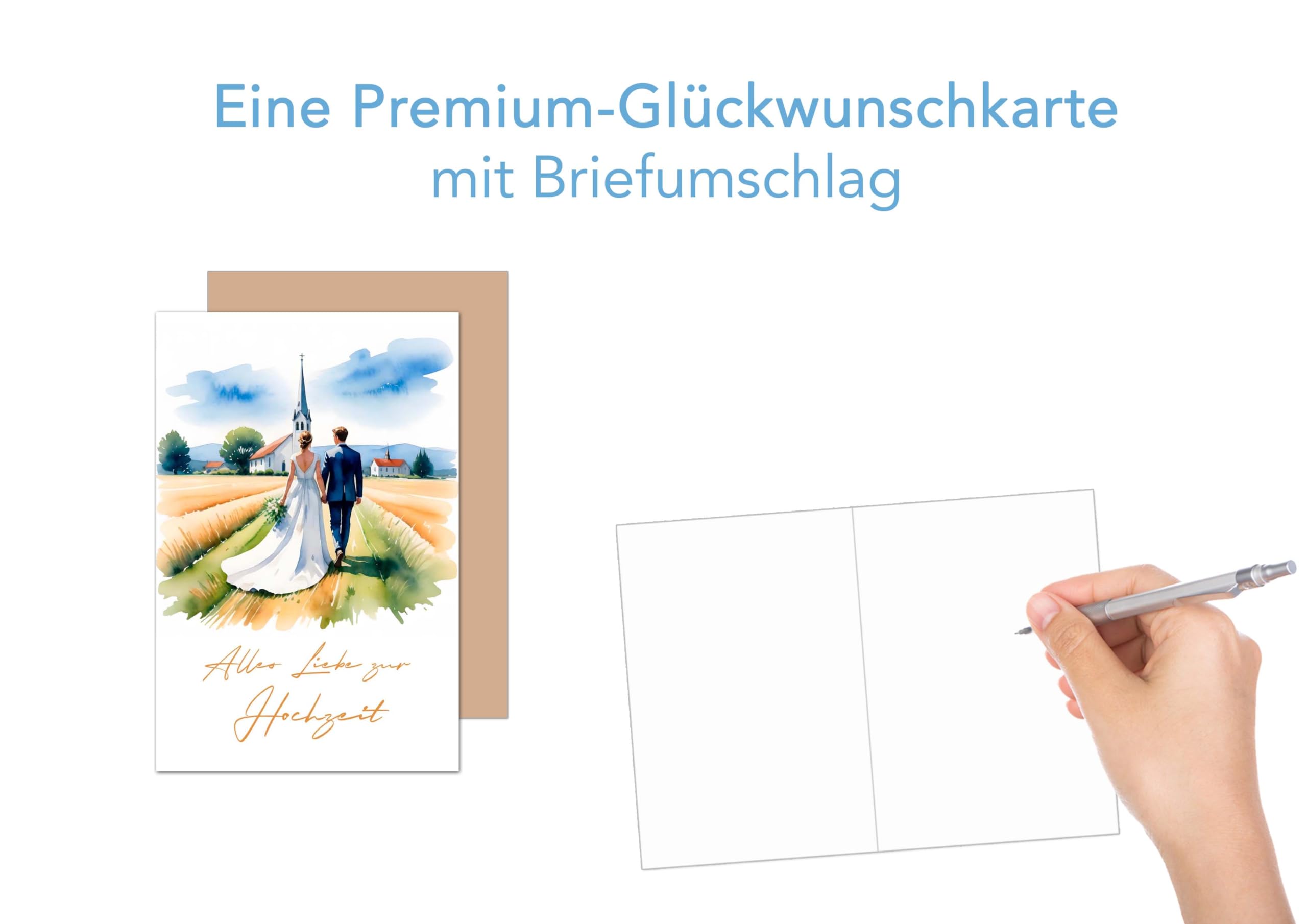 Edition Seidel Biglietto Auguri Matrimonio Con Busta - Cartolina Tedesco Design Elegante (H198 SW023)