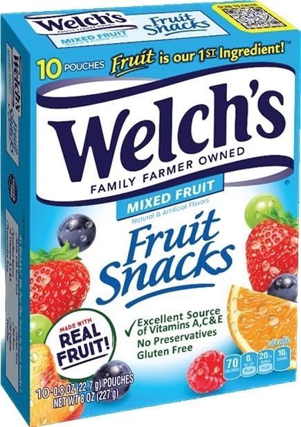 Welchs Fruit Snacks Mixed Fruit - Gluten-Free Multipack Sweets - Jelly Fruits UK - 2 x 227 grams (8oz)
