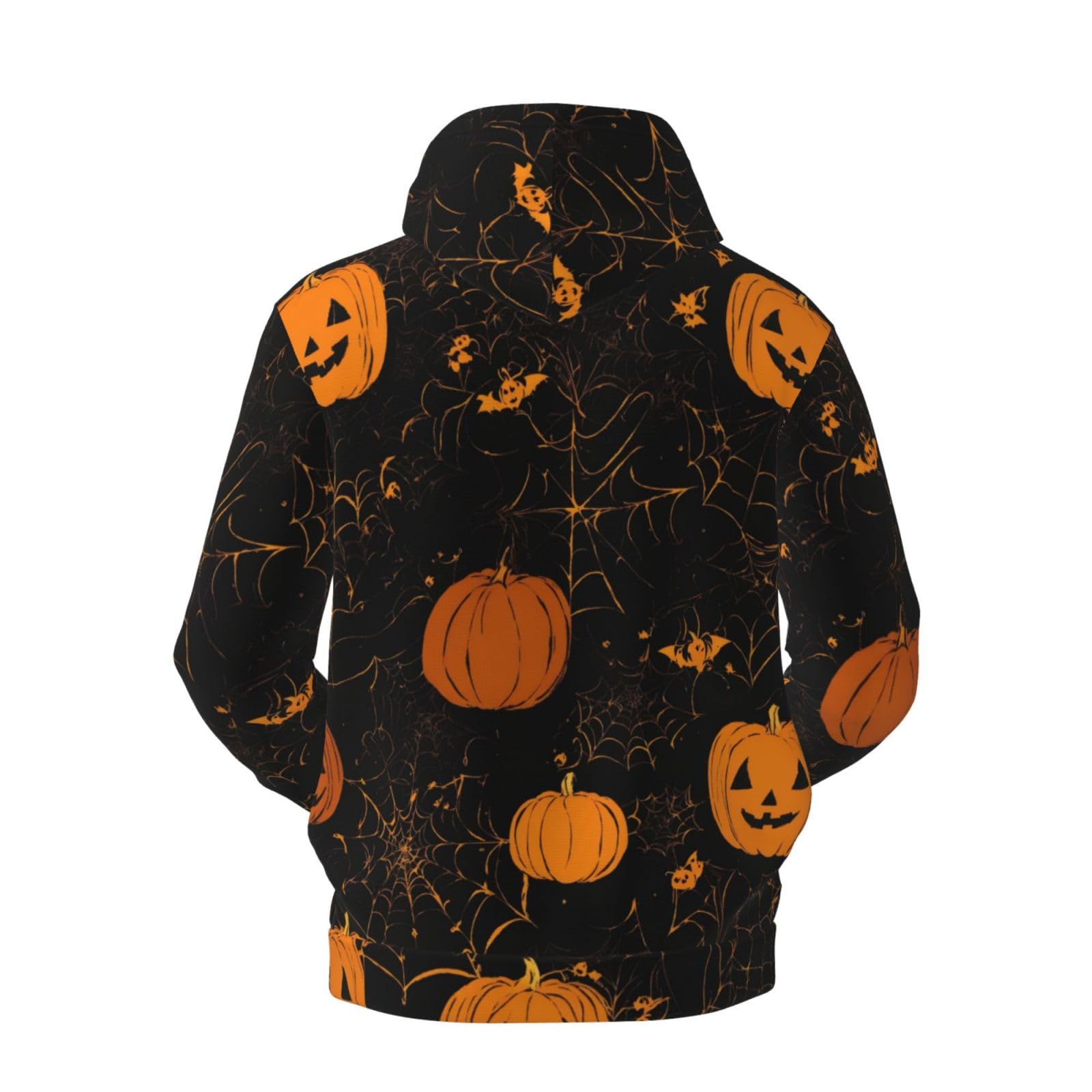 Męska bluza z kapturem z nadrukiem dyni na Halloween, casualowa grafika z nadrukiem bluzy z kapturem z kieszenią