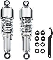 Vista 6 de Possbay amortiguador de motocicleta, amortiguador trasero de motocicleta 10.5"/267mm, suspensión trasera universal 1 par, negro y plateado