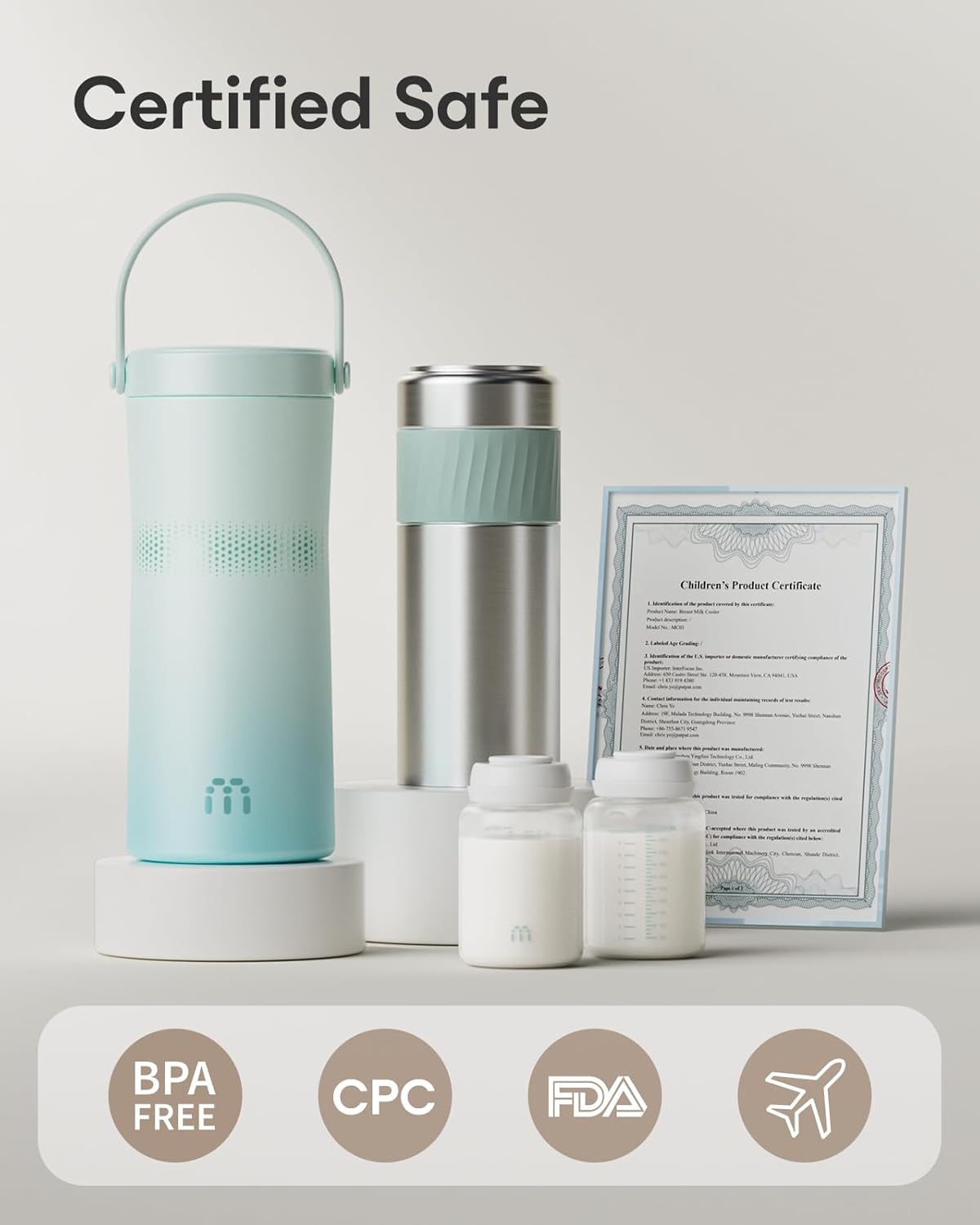 22oz Breast Milk Cooler for Travel & Work, Stainless Steel Chiller with 360° Even Cooling, Keeps Milk Cold for 24 Hours, Portable Storage for Breastfeeding Moms, Includes 2 Baby Bottles, Green - Image 9