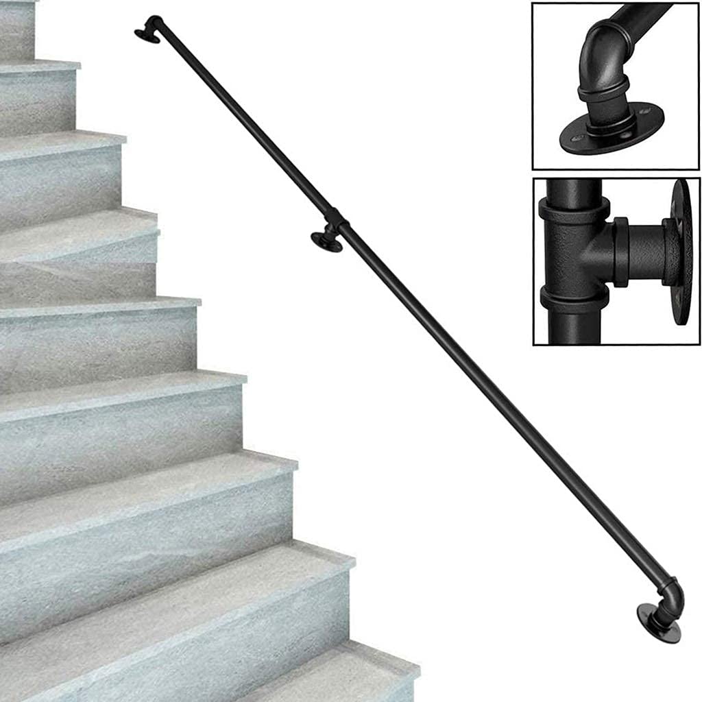 LWJSOCP Iron Stair Banister Handrail for Steps Support Rod 7ft/210cm Suitable for Disabled Elderly and Kids Grab Bar for Loft Villa Corridor One Color 10ft/300cm
