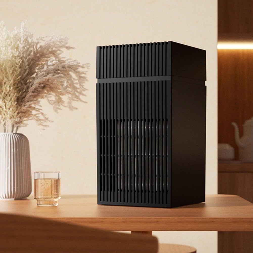Purificatore d'aria portatile USB, purificatore d'aria quadrato, ricaricabile tramite USB, con filtro HEPA con carbone attivo, per filtrazione e deodorizzazione a casa e in viaggio (nero)