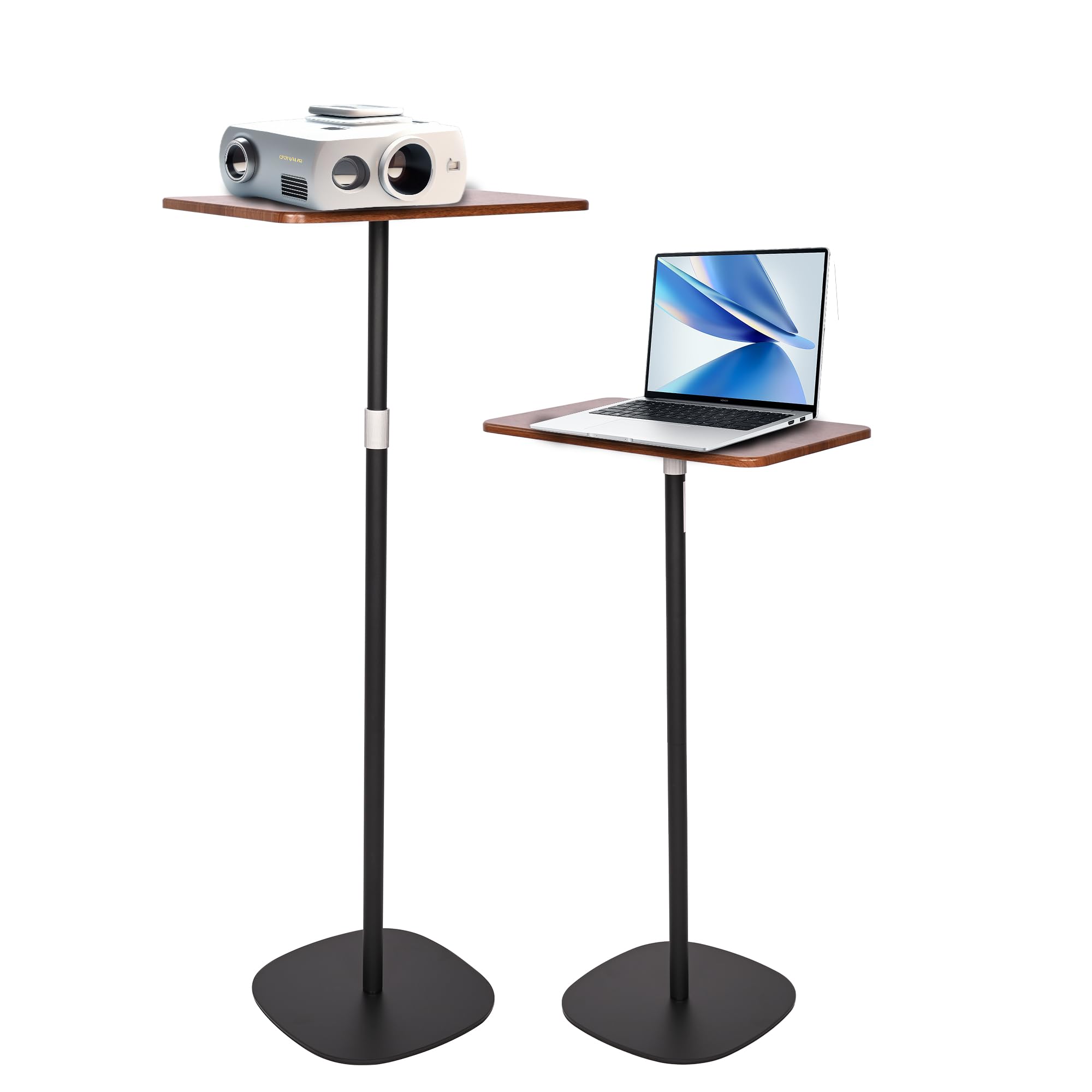 Stehpult Laptop Ständer Höhenverstellbar 46–120cm Stehtisch Schwarz | Tragbar Laptoptisch Schreibtisch Beamerständer Verstellbar Podiumständer Beistelltisch Bodenständer für Zuhause, Büro, Schule