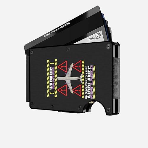 Miniatura 5 de MIKENCO Airplane Warning Slim Pocket Wallet, Pilot Accessories Gift, Aviation Plane Wallet Gift Pilot Airplane Gifts For Pilot, Funny Airplane