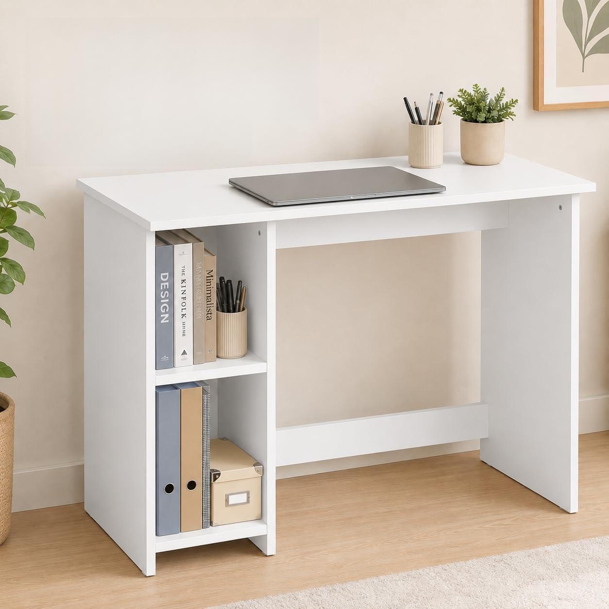 FURLAY Focusa Desk | Century Engineered Wood with 2 Shelves | 103 x 77 x 40 cm | DIY Assembly | 1-Year Warranty (White)-picture-20