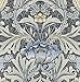 NextWall Acanthus Floral Peel and Stick Wallpaper (Charcoal & Carolina Blue)