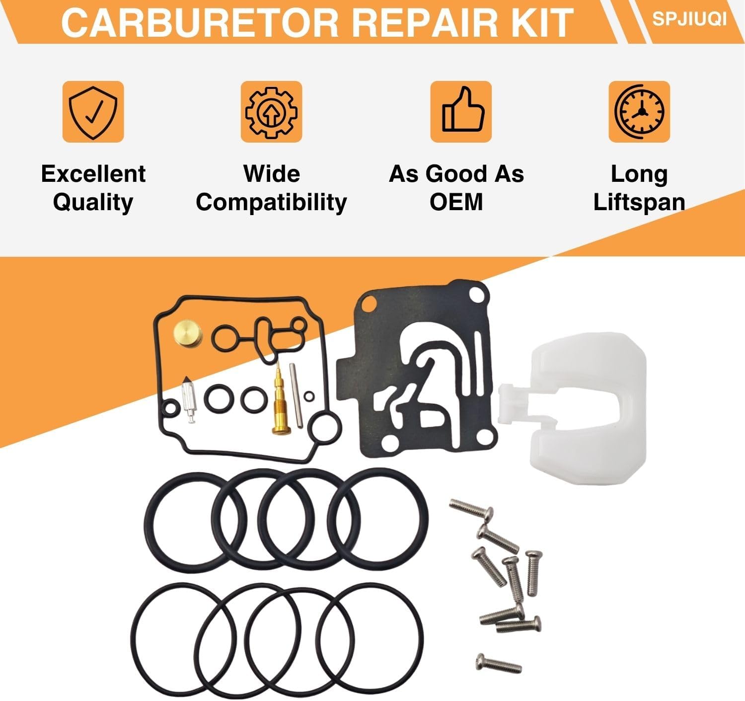 2Pcs 62Y-W0093-10 Carburetor Repair Kit for Yamaha 4-Stroke 40HP 50HP Outboard Engine Models 40HP F40 1999 50HP F50 T50 1995-2004 62Y-W0093-00 62Y-W0093-11 Rebuild Kit