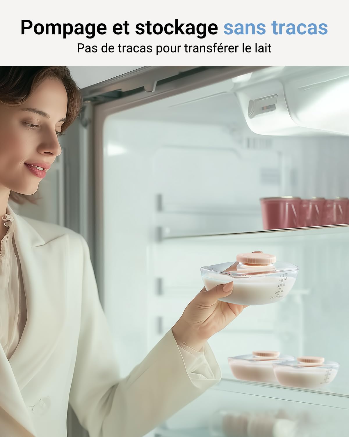 Bear Tire-Lait Mains Libres, Tire-Lait Portable Pour Allaitement, Forte Succion, Faible Bruit, 4 Modes Et 9 Niveaux, Tire-Lait électrique Portable, Embouts De 19/21/24 mm, Lot De 2