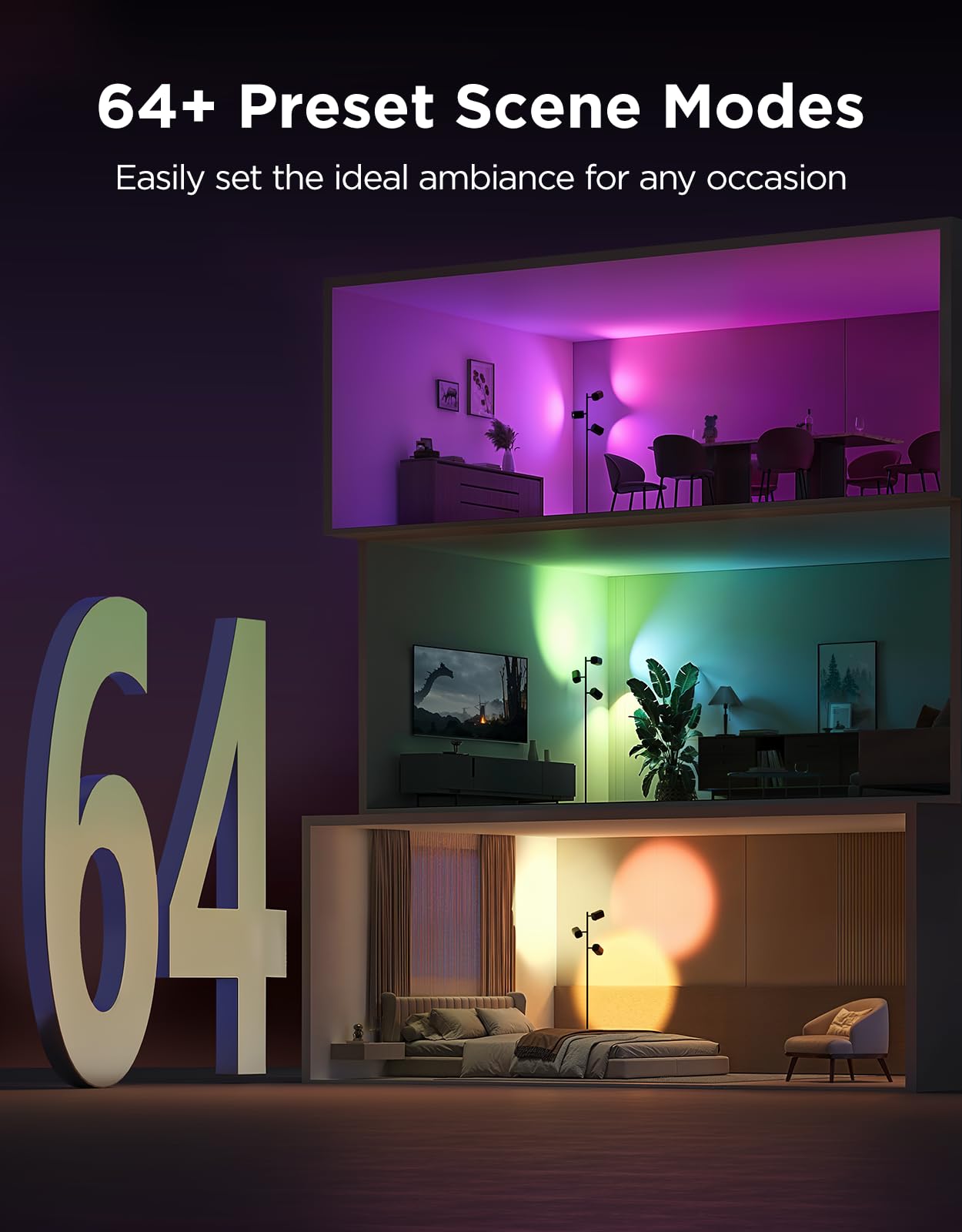 Govee Tree Lamp - 3 Rotatable Lights, Matter Compatible -6 Govee Tree Lamp - 3 Rotatable Lights, Matter Compatible -6