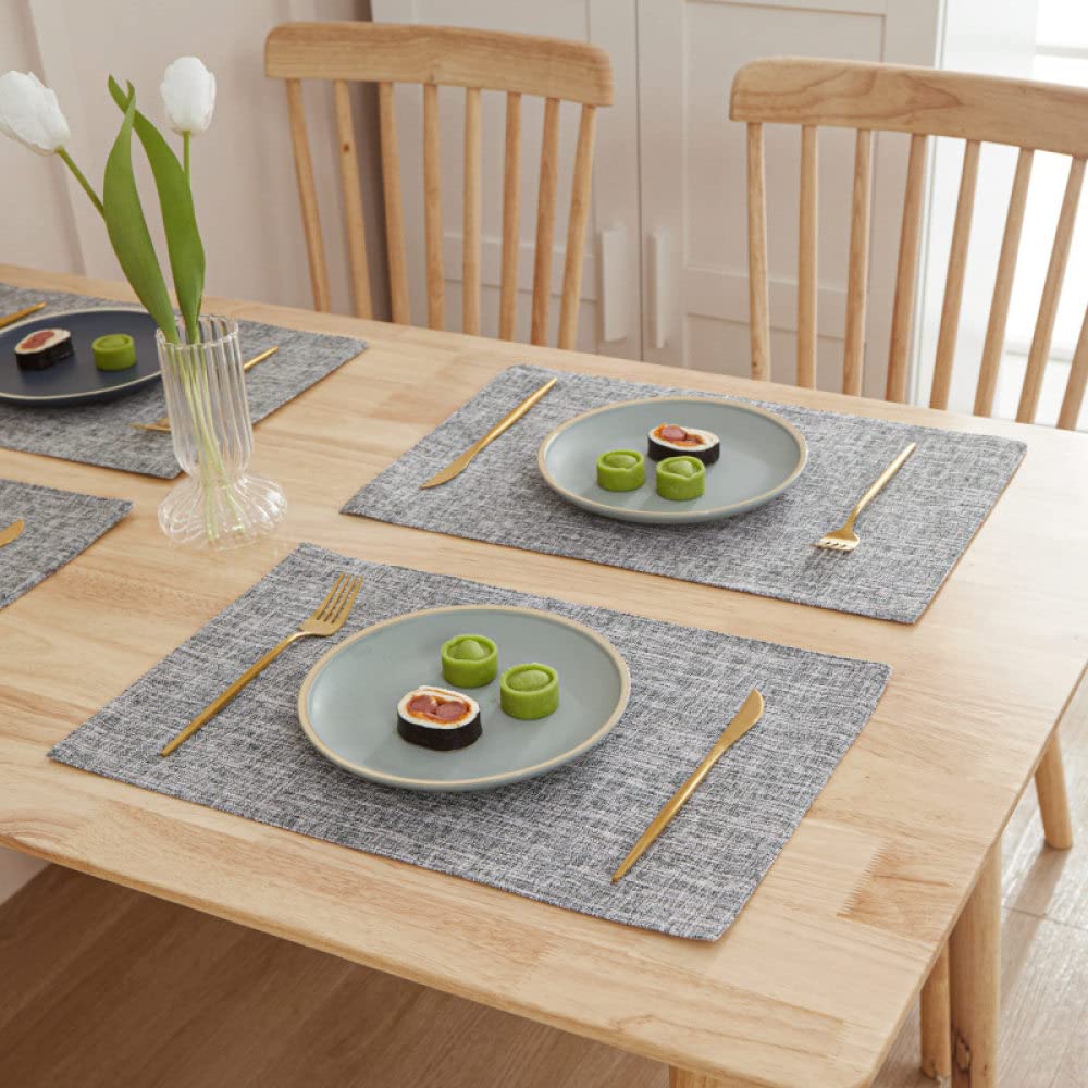 Salvamanteles,Manteles Individuales para Mesa De Comedor, Gris Claro, Minimalista, Sábanas De Algodón, Manteles Individuales, Manteles Individuales Resistentes Al Calor, Manteles Individuales para