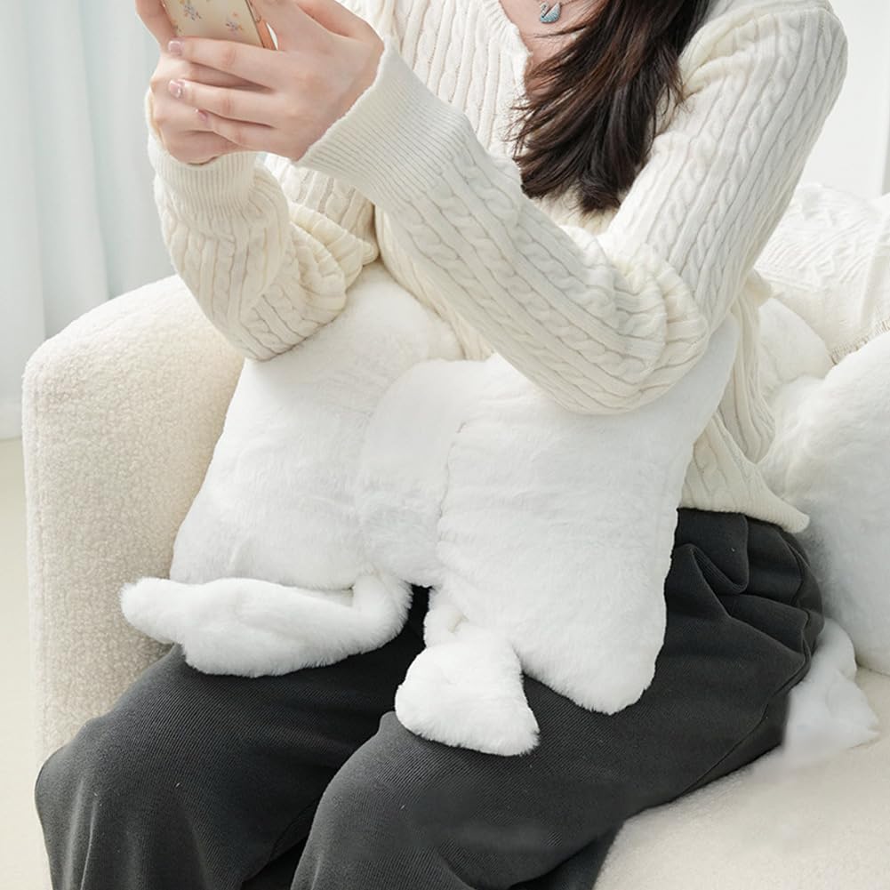 Weiche pelzige Schleife, Überwurfkissen, niedliche Schleife, Plüschkissen, Heimdekoration, gefüllte Schleife, Lendenkissen für Bett, Couch, Wohnzimmer, Dekoration, Weiß, 2 Stück