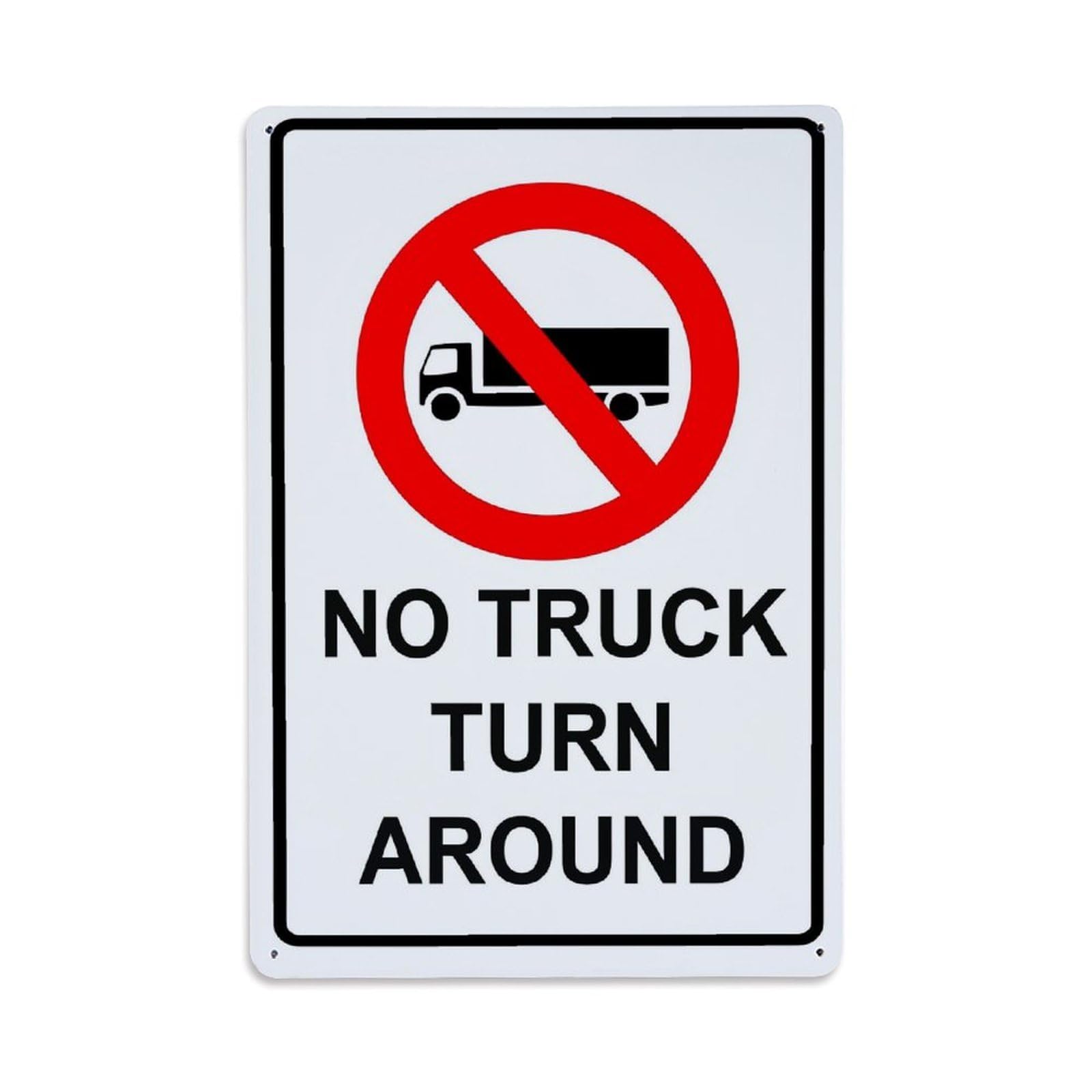 No Truck Turn Around Sign Retro Metal Tin Sign, Vintage Decor Art Poster for Bar, Home, Man Cave, Kitchen, Laundry Room Gift 8x12Inch