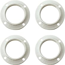Set of 4 White E14 Lamp Holder Rings | Durable Thermoplastic Lampshade Washers | Compatible with Standard E14 Sockets | Safe and Durable Home Office Accessories