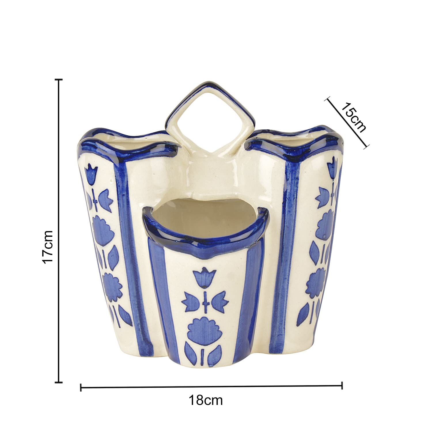 Handpainted Ceramic Cutlery Stand - Unique Kitchen Decor -5