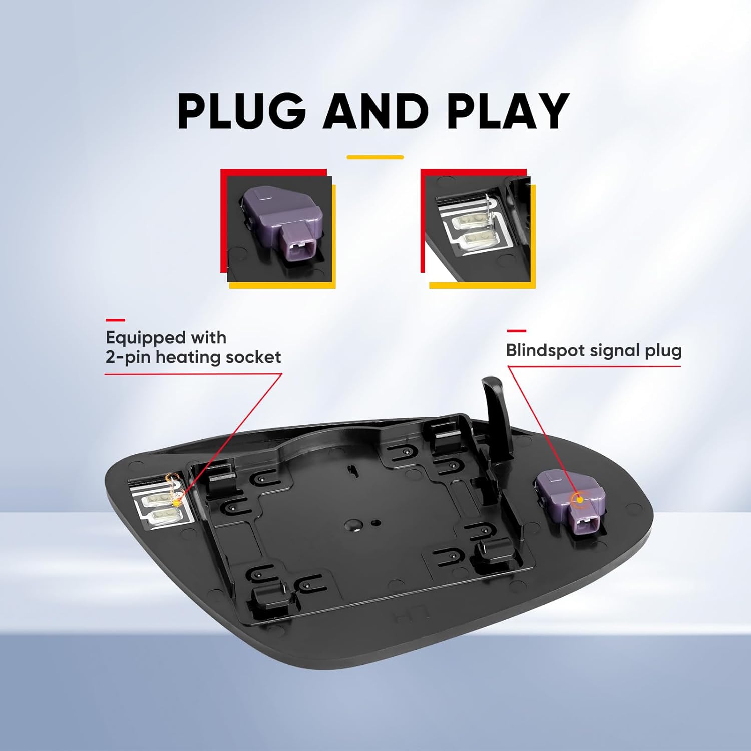 Compatible with Toyota Camry Driver Side Mirror 2012 2013 2014 2015 2016 2017 - with Blind Spot System, Left Side Mirrors Replacement Glass, Power Heated