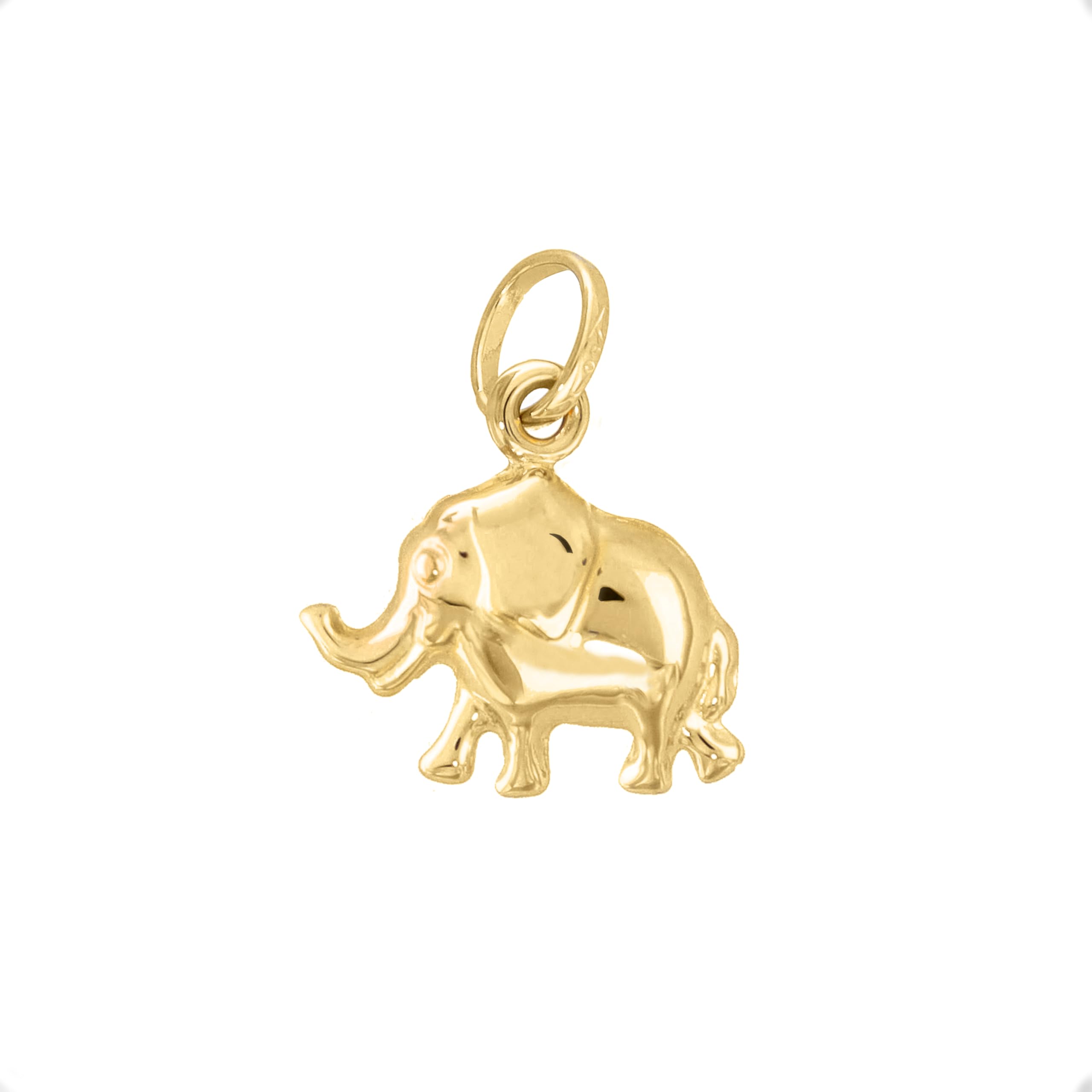 Lucchetta - Pendentif Eléphant en Or 18 carats Vrai - Bijoux Porte Bonheur, Pendentifs Seuls et Pièces pour Colliers - Bijoux Jeune FIlle Enfant