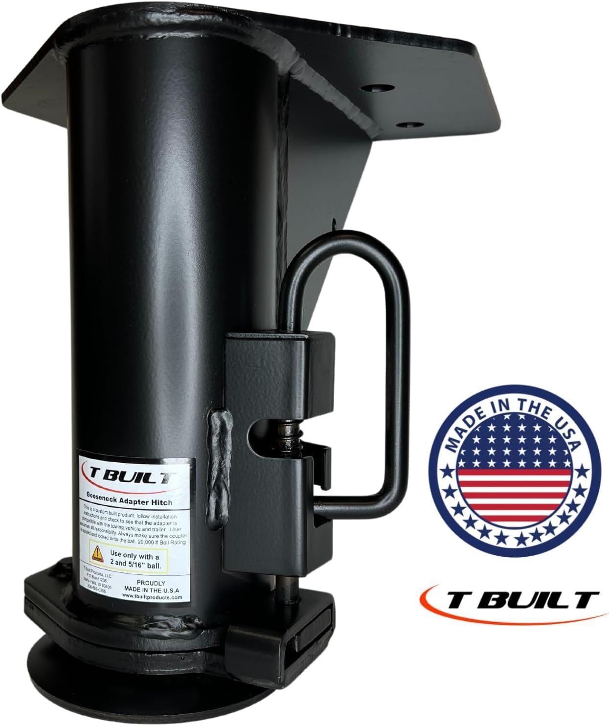 5th Wheel to Gooseneck Adapter 12" with 7 3/4" Forward Offset, Made in USA, Fifth Wheel to Gooseneck Adapter for RV Camper Trailer, 20.000 Pound Rating