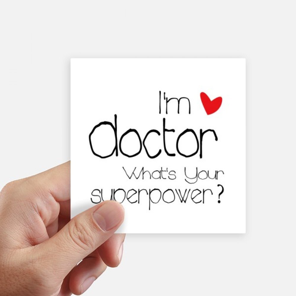Autocollant médecin anglais 10x10 cm carré sticker multicolore pour pc portable et moto