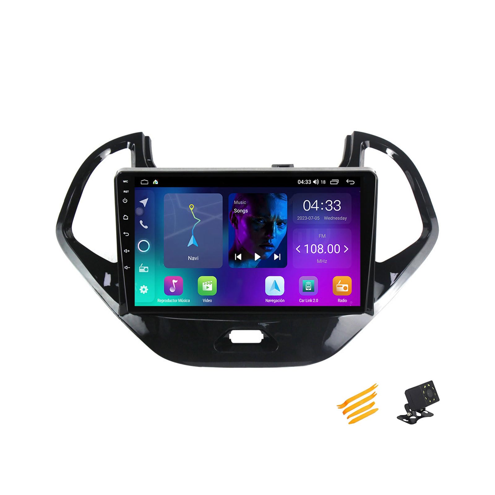 Android 13 Car Stereo QLED Display Compatible with Ford Figo 2015~2018 Touch Screen 9 Inch Car Radio with Car Play Bluetooth Navigation Android Car Radio FM RDS SWC,4 Core NF1 1G+32G