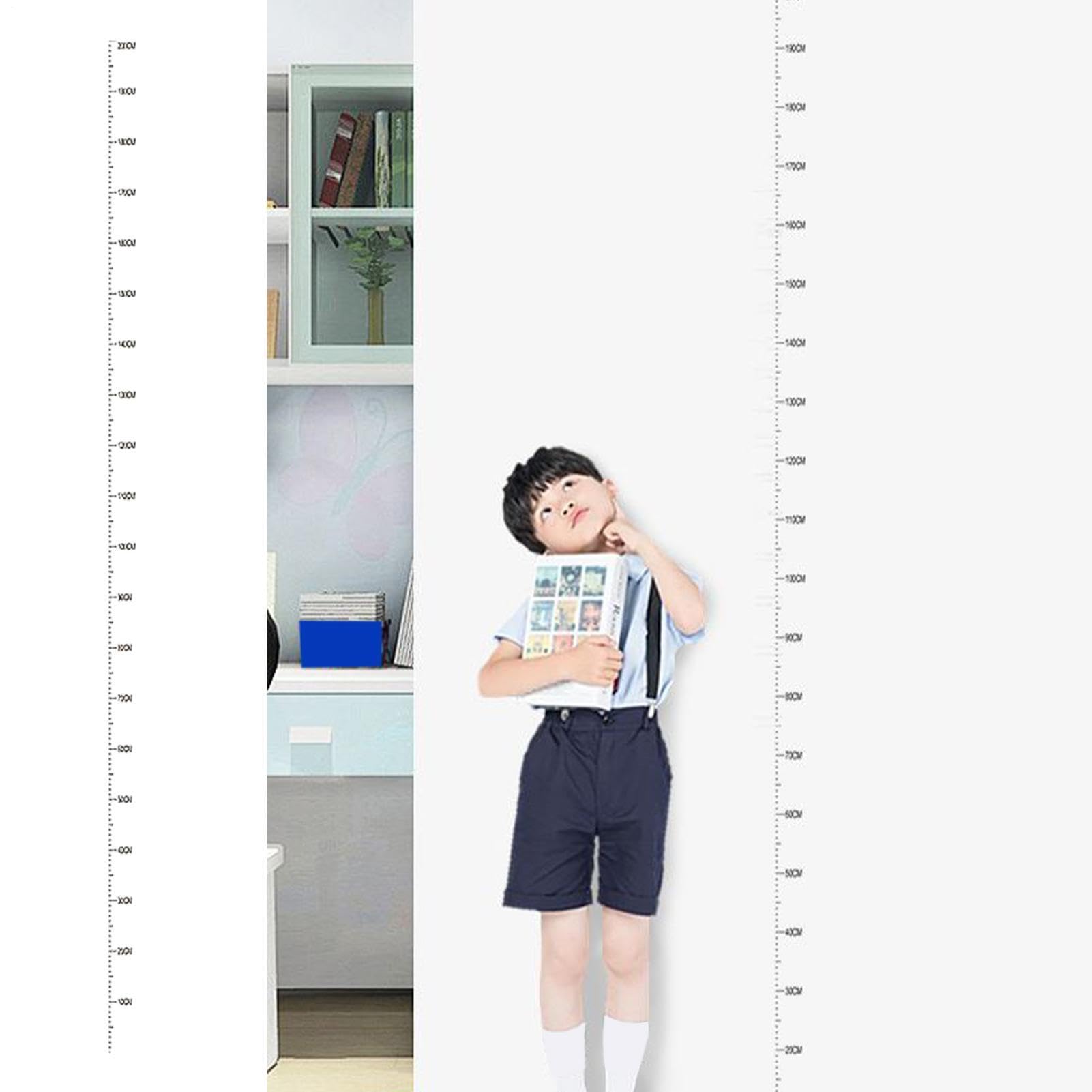 Kids Height Wall Chart Sticker | 0-200cm Waterproof Adhesive Growth Chart with Removable Design | Height Measure Tool for Kids Boys Girls Nursery Bedroom Playroom Kindergarten Wall Decor — view 5