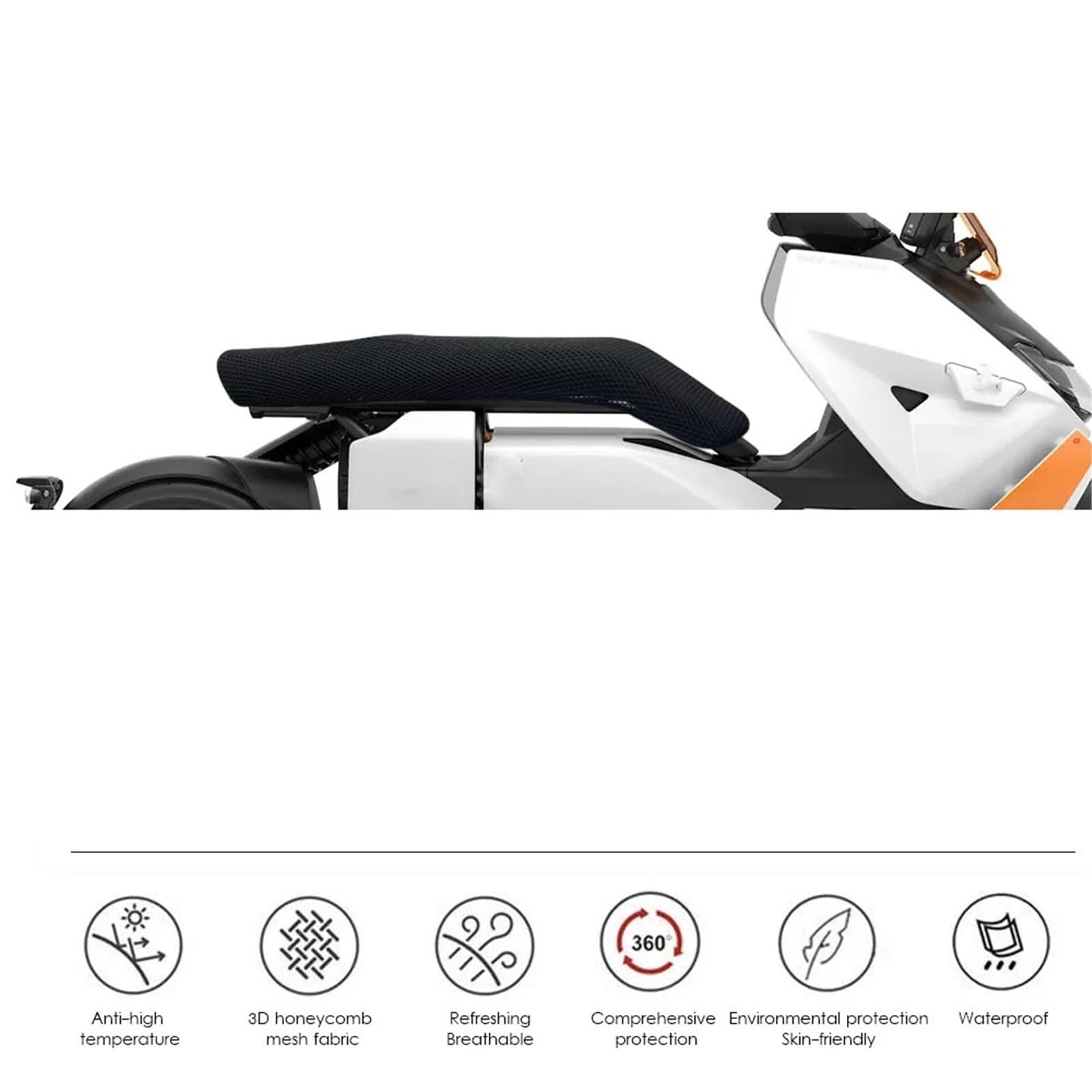 3D Flusso D'aria A Nido D'ape Maglia Proteggi Cuscini Per BMW CE04 CE-04 Coprisedili Per Moto Nylon Antiscivolo Accessori 2022