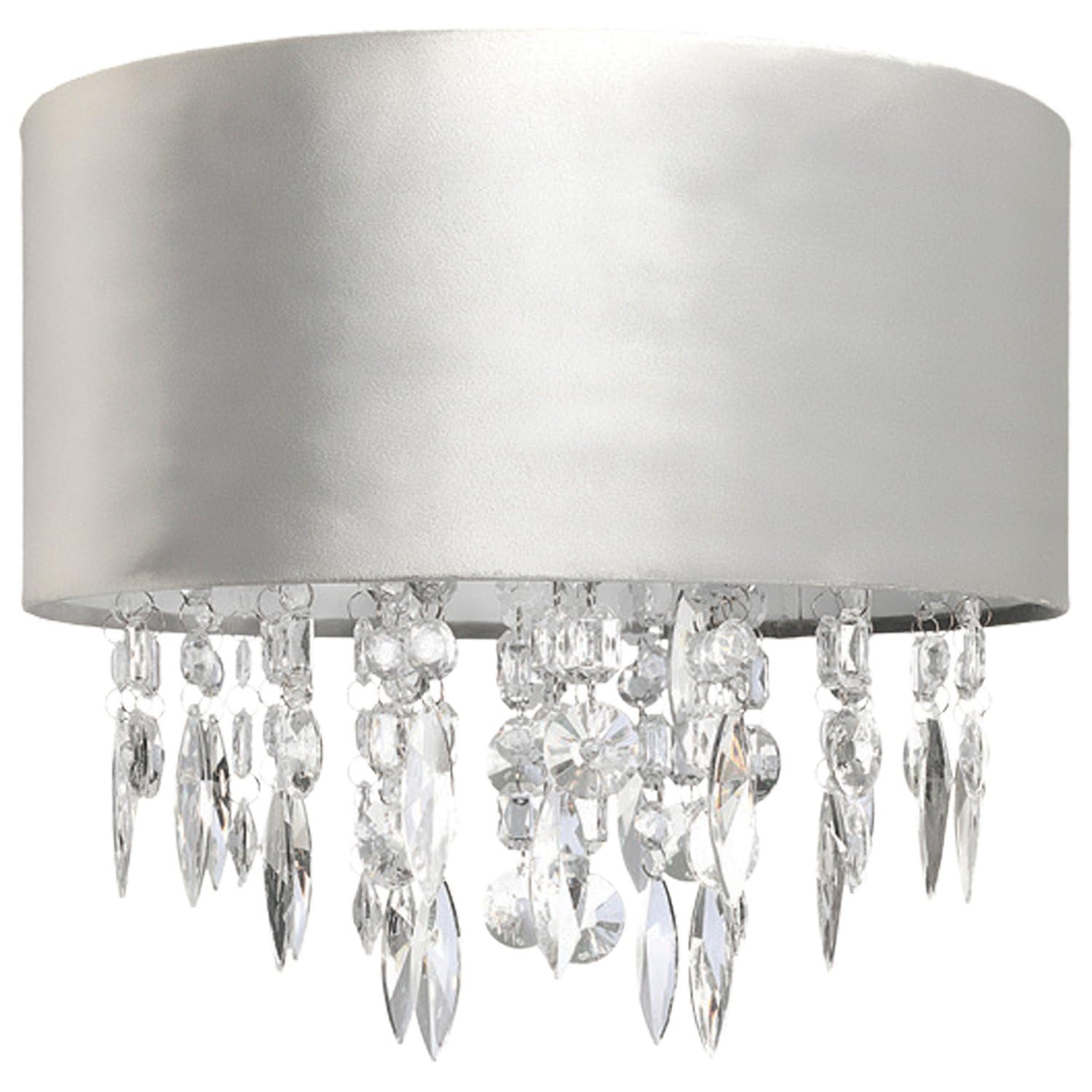 wilko Grey Matte Velvet Droplet Pendant, Crystal Accents, 35x31 cm