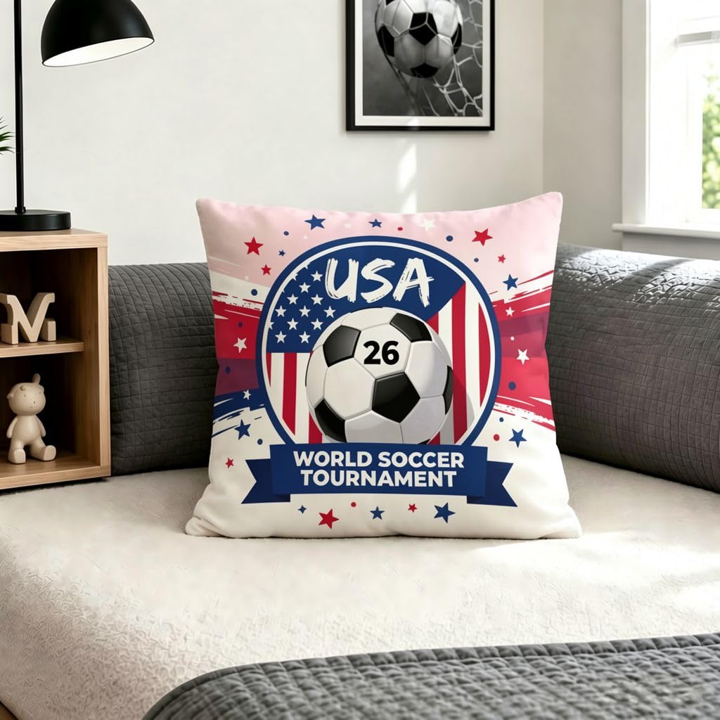 USA Soccer Season Throw Pillow Covers -16x16