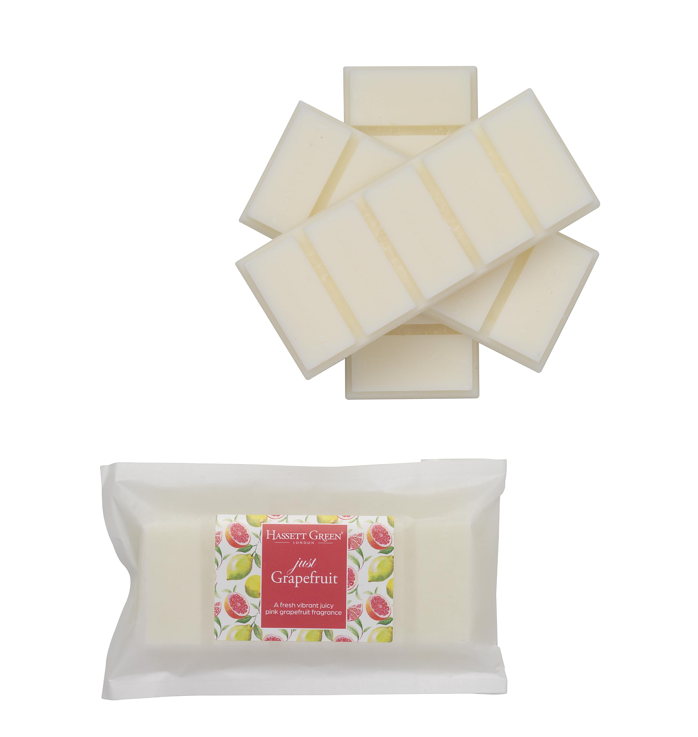 B&Q - Hassett Green LondonJust Grapefruit Wax Melts3 X 55G Snap BarsSoy-Free & Paraffin-FreeHandmade In The Uk