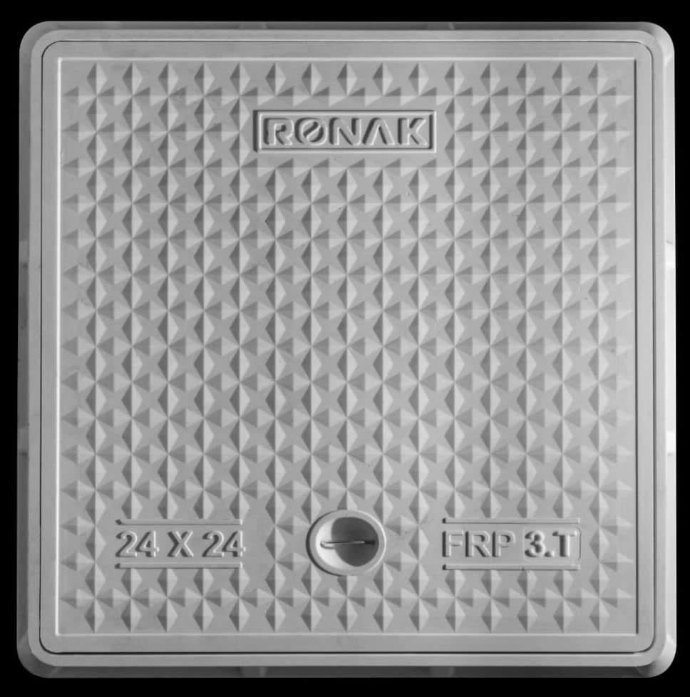 RONAK Fiber Reinforced Polymer (FRP) 3 TONS Capacity Manhole Cover | Chamber Cover | Sump Cover (24 x 24 Inch, Marble White) (B0BRZSTKG2) Amazon Price History, Amazon Price Tracker