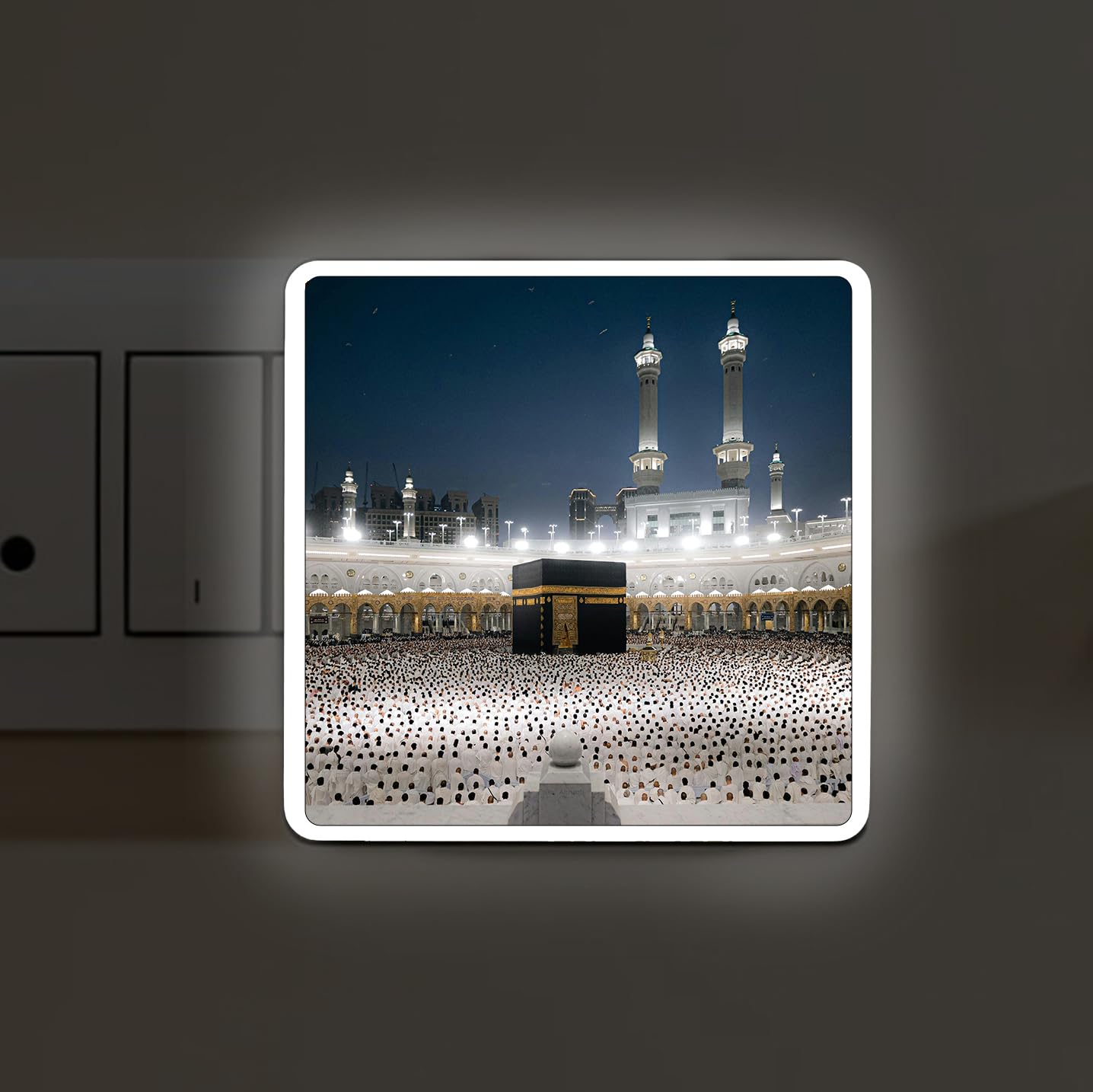 4x4 Islamic Night Lamp with Allah | White LED Light for Bedroom, Kids Room & Prayer Room | Muslim Home Décor | Festival & Corporate Gift (White01)-image-39