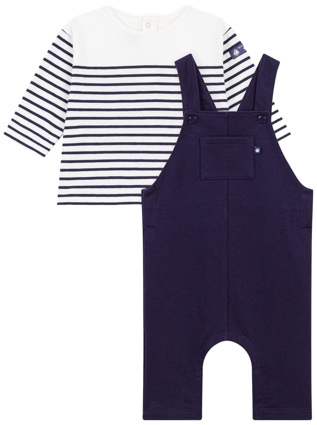 Petit Bateau Baby-Geschenkset aus Baumwolle: T-Shirt und Latzhose