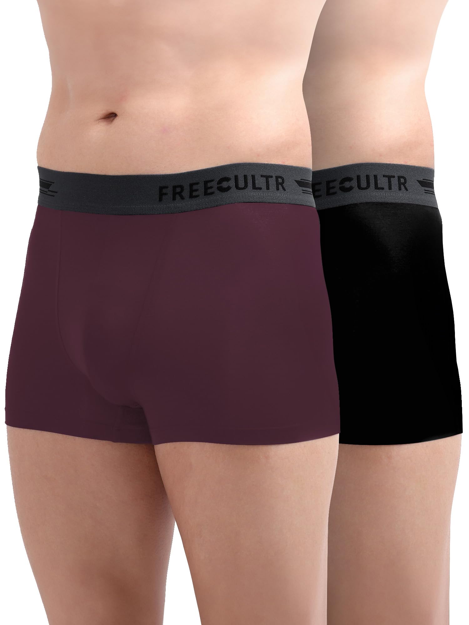 Freecultr Men's Underwear Micromodal Airsoft Trunk Comfortable – Sweat Proof, Non-Itch, No Chafing, Ultra Soft & Breathable Fabric | Mens Underwear Combo Pack of 2