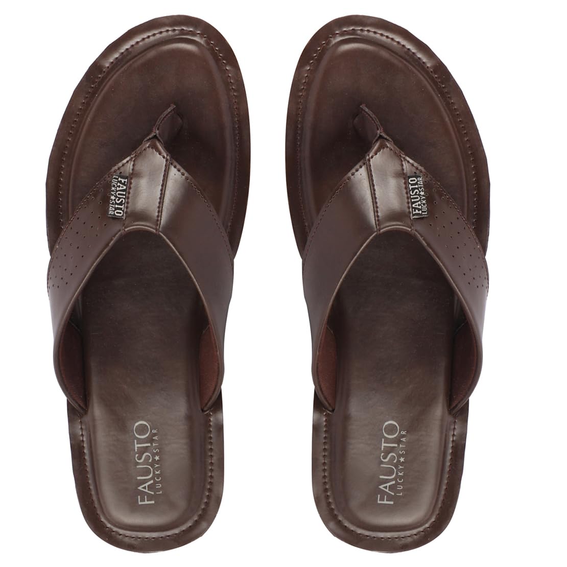 FAUSTO FST KI-503 BROWN-44 Mens Brown Daily Indoor Outdoor Slip On Thong Slipper (10 UK) (B0CR6LJNGC) Amazon Price History, Amazon Price Tracker