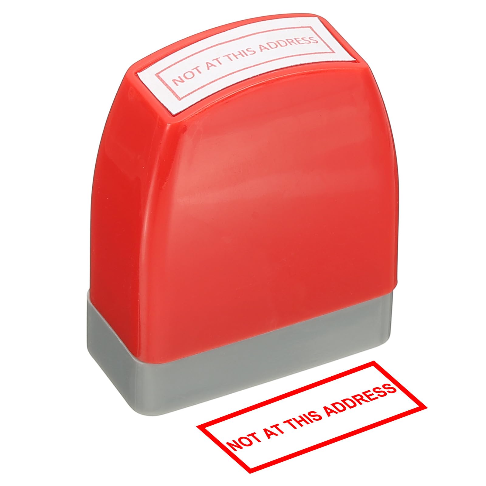 PATIKIL No at This Address Notice Stamp Self Inking, Red Ink Office Pre Inked Message Stamp for Business, Red