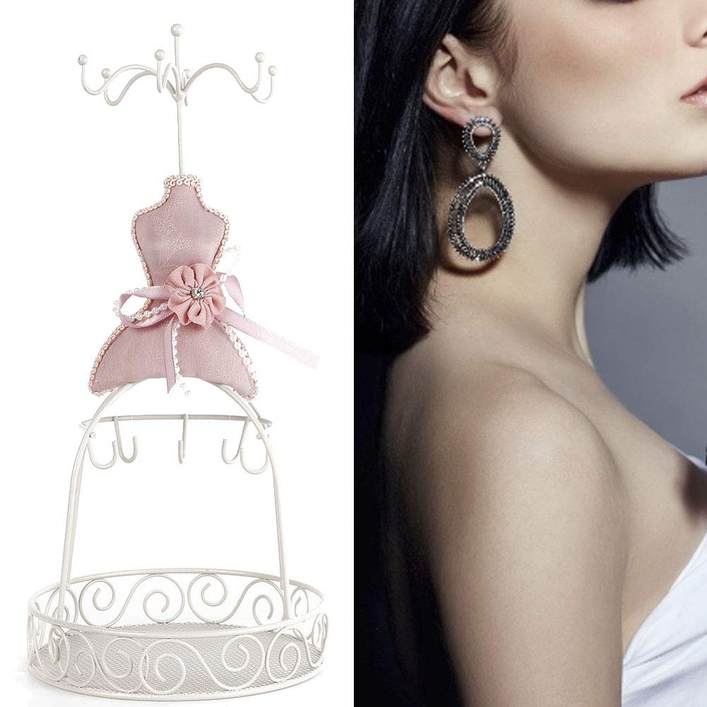Présentoir à bijoux, modèle de robe, chaussures à talons hauts, boucles d'oreilles, collier, bague, présentoir à bijoux pour l'organisation et l'affichage de bijoux, bijoux