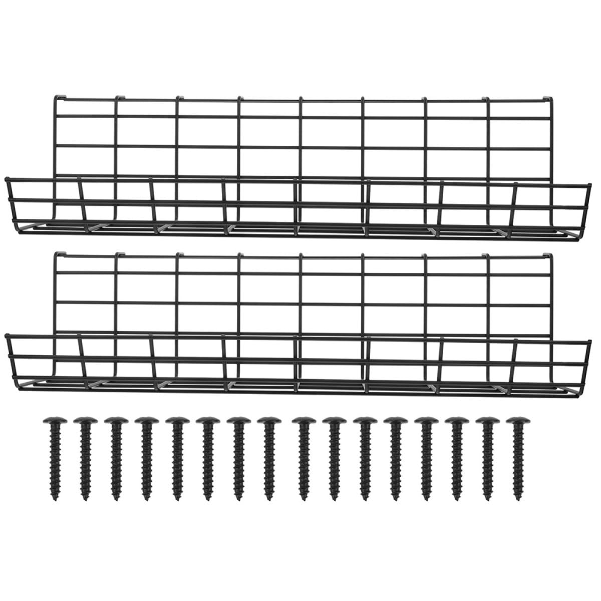 2pcs Under Desk Cable Management Shelf Wire Organizer Tray D