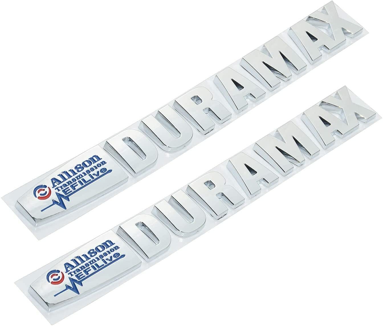 2X Allison Efi Live Duramax Emblems 3D Badge Nameplate Replacement for Duramax (Blue Chrome)