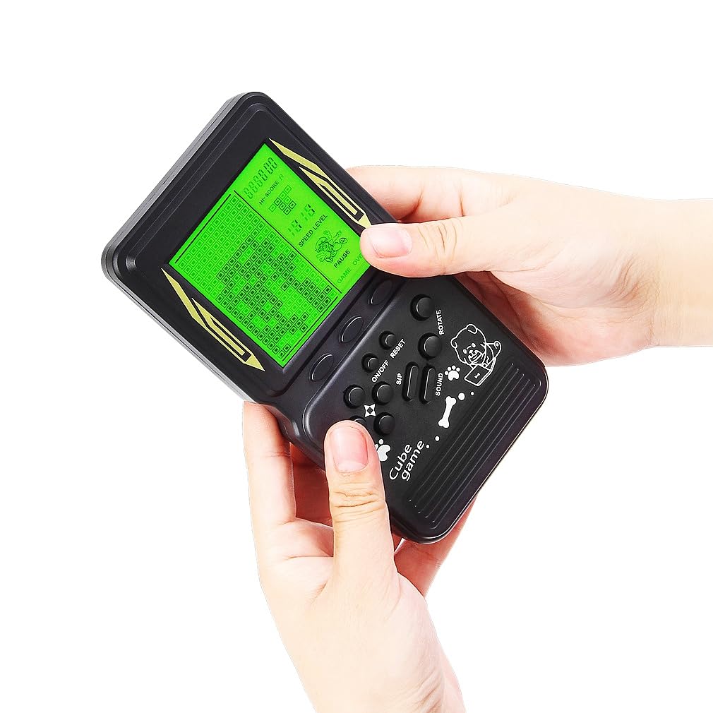 CZT New Retro Block game console green backlight large screen more convenient for playing games classic nostalgia puzzle built-in 999 in 1 brick game children's gift (Black) - Image 3