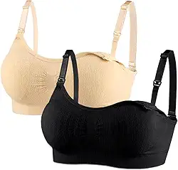 Kit 2 Sutiãs Sutian Soutien De Amamentação Com Bojo e Alça Removível Confortável