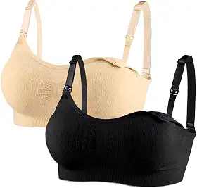 Kit 2 Sutiãs Sutian Soutien De Amamentação Com Bojo e Alça Removível Confortável