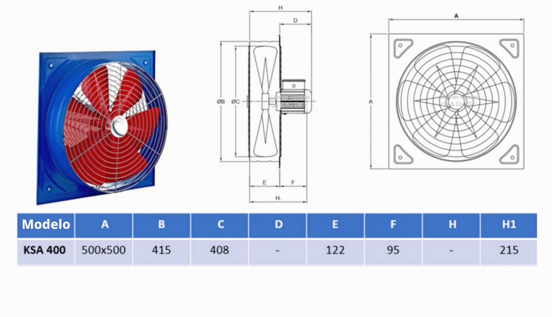 400mm Ventilador Industrial 4500m3/h Ventilación Extractor Ventiladores industriales Axial axiales extractores aspiracion mura pared