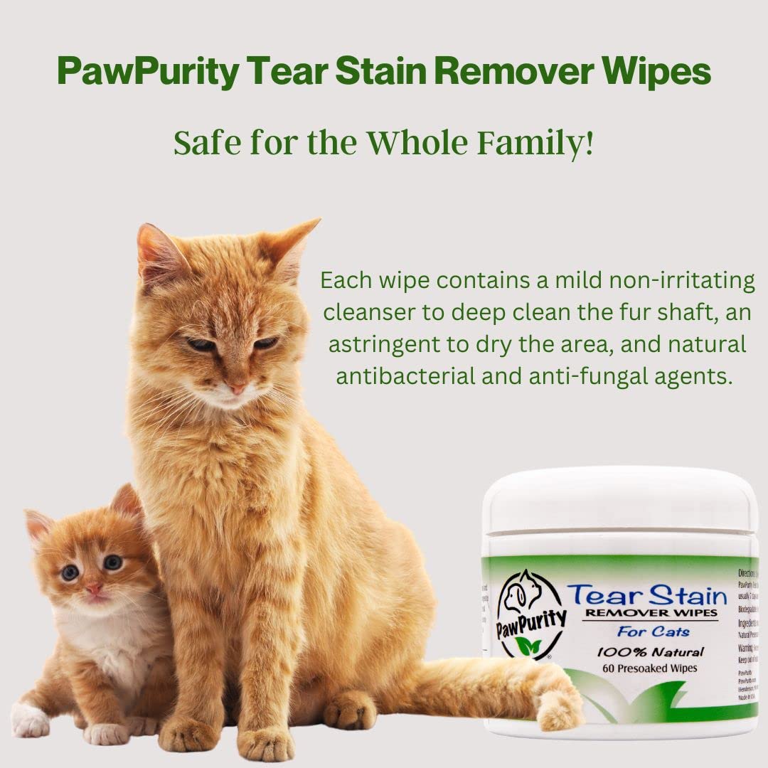 PawPurity Tear Stain Remover Wipes & Powder Kit for Cats