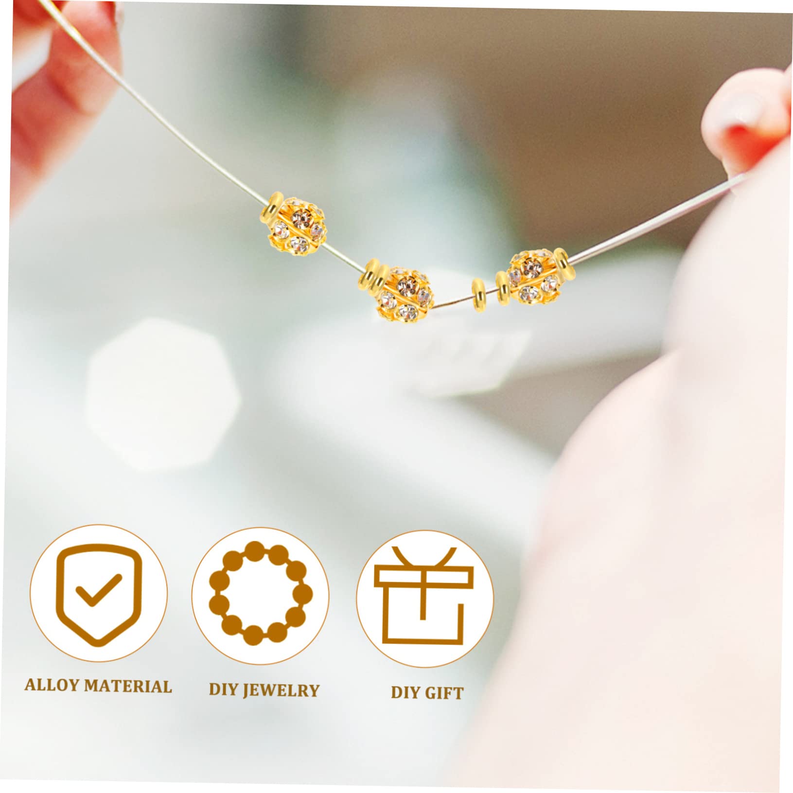 Uonlytech 5 Set Accessori Per La Lega Di Gioielli Perle Perline Distanziatrici Dorate Perle Per La Produzione Di Gioielli Creazione Di Spaziali Golden 100 Pezzi*5