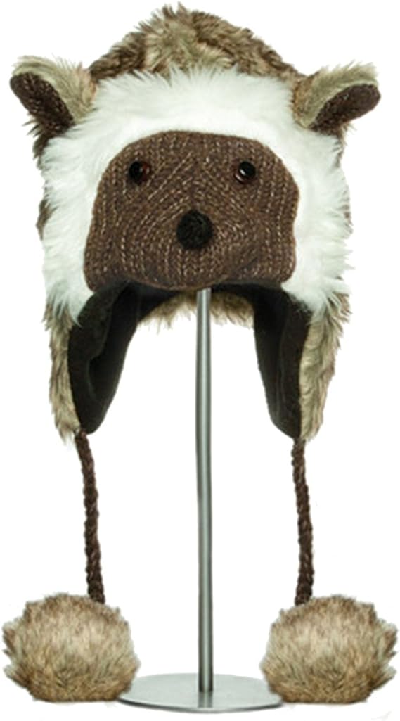 Delux Dwayne the Donkey Wool Pilot Animal Cap/Hat with Ear Flaps and