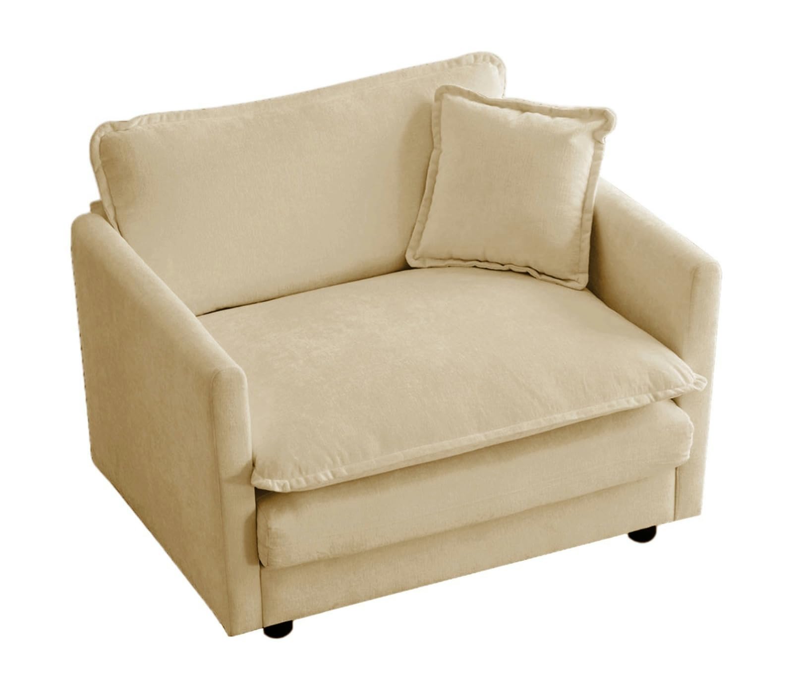 Chenille Oversized Accent Chair - 39”W Big Comfy Modular Cloud Chair, Cozy Reading Chair for Living Room, Kids Room, Reading Nook, Bedroom, Family, Sand Beige