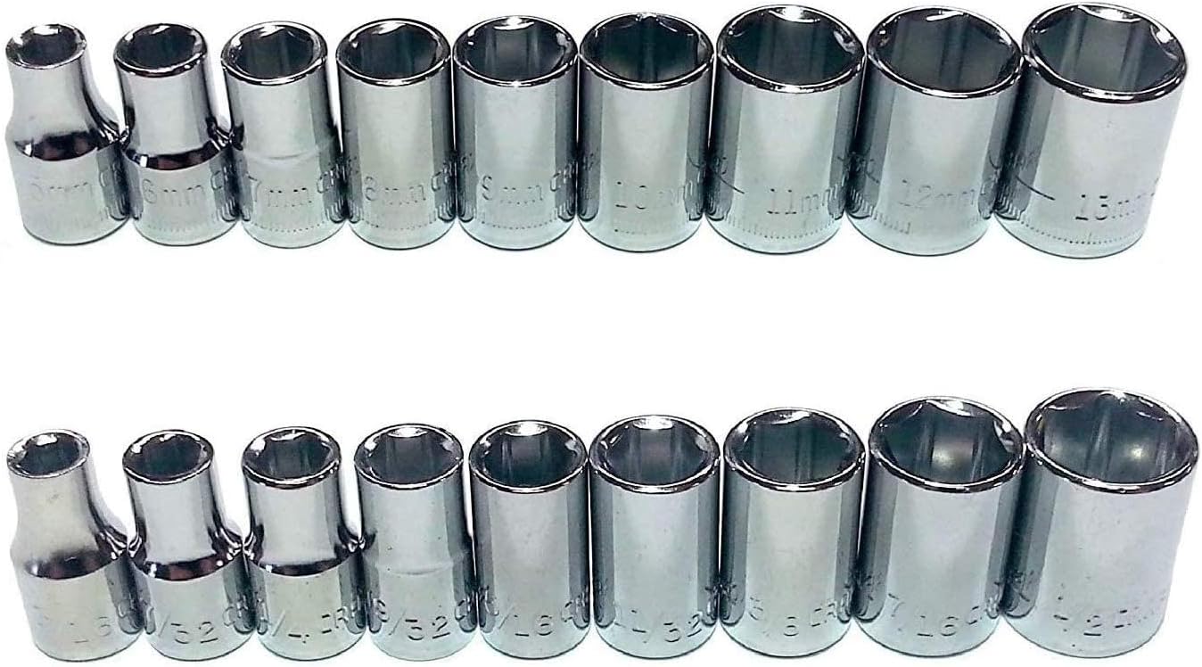 Craftsman 18 Piece 1/4 Drive 6 Point Socket Set (Metric & SAE)