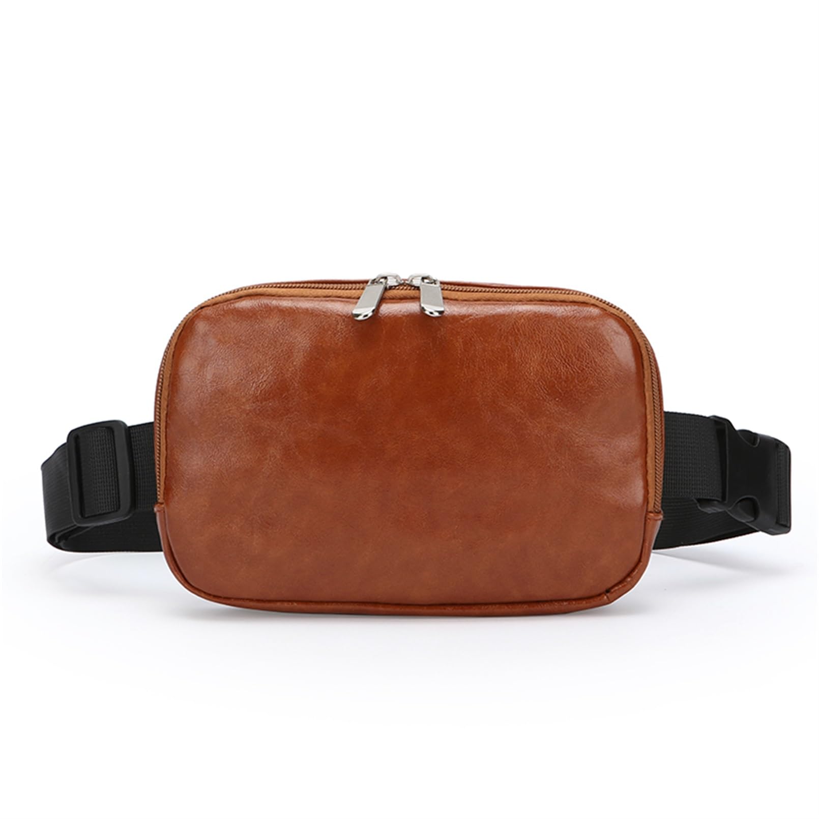 Leather Fanny Pack Bag for Women, Chain Belt Bag Chest Purse Fashionable Crossbody Waist Bags Handbag for Everyday Use Trip Walking Hiking