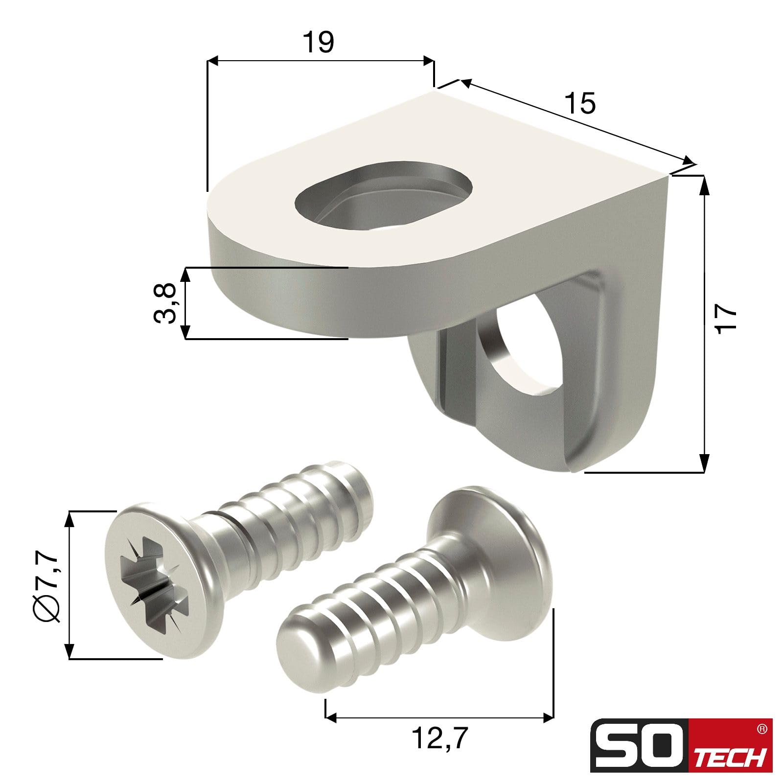 100 pezzi Italiana Ferramenta reggimensola per foro da 5 mm per collegamenti a prova di tensione di pannelli di mobili Reggimensola look acciaio inox per scaffali di SOTECH