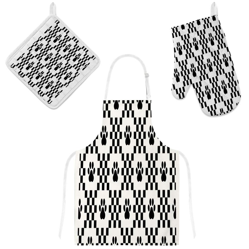 Tablier de cuisine chien avec gant et manique imperméable